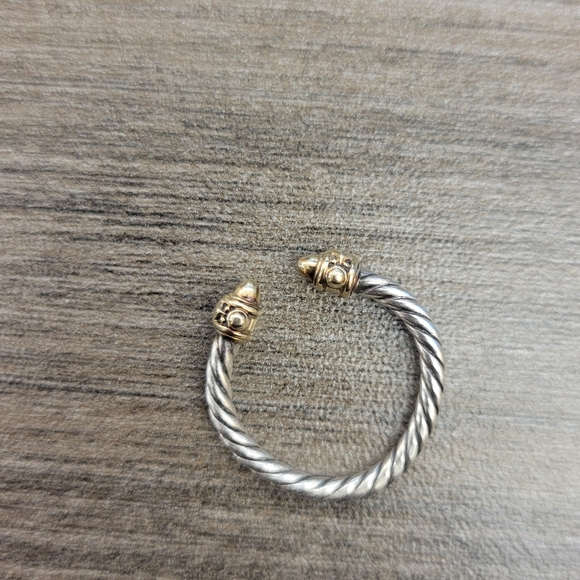 David Yurman Jewelry - *SOLD***David Yurman 6 Silver 14k Gold Renaissance Ring With Diamonds 2.3mm Wide